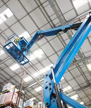Powered Access hire Northampton : ground view of a cherry picker